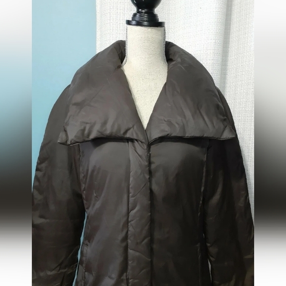 Cole Haan Chocolate Brown Down Jacket - Picture 3 of 11